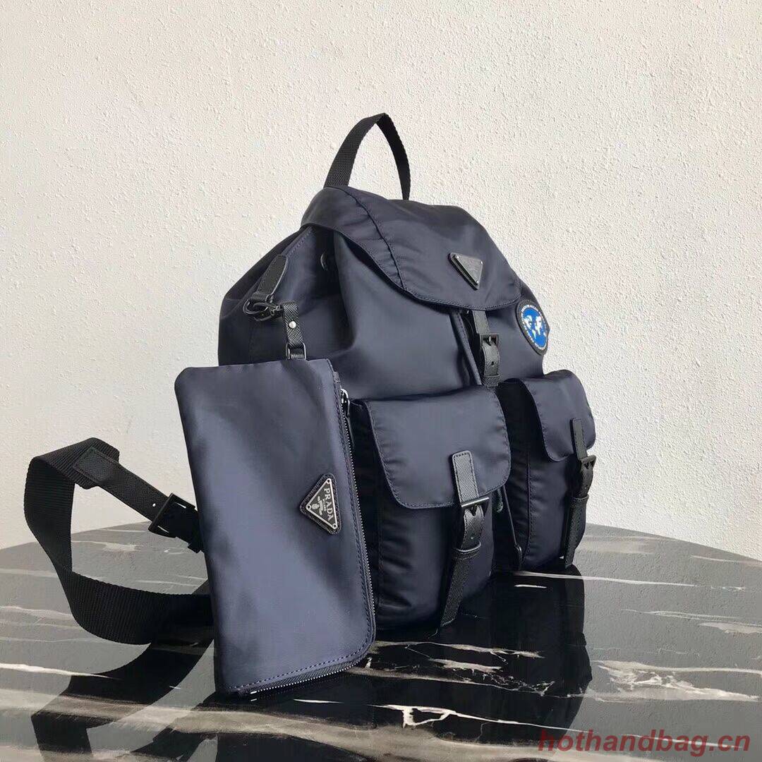 Prada Re-Nylon backpack 1BZ811 black&blue