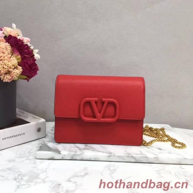 VALENTINO Origianl leather 069 Chain bag red