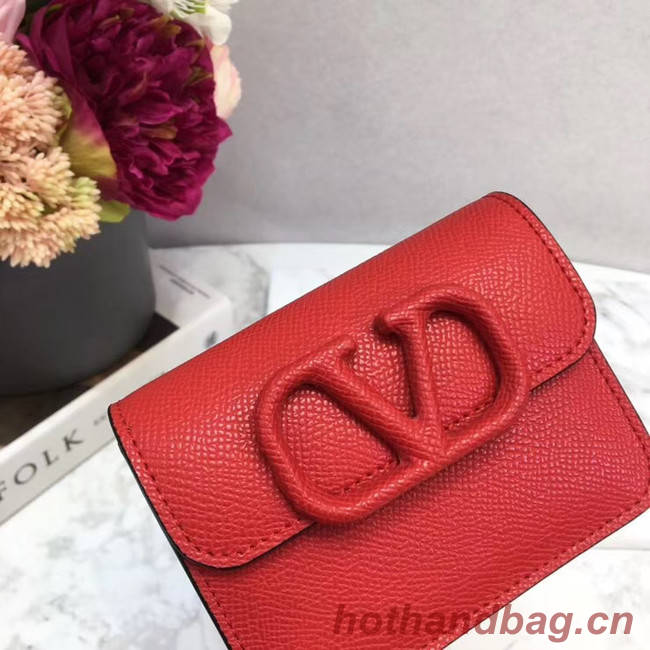 VALENTINO Origianl leather Card Holder 062 red