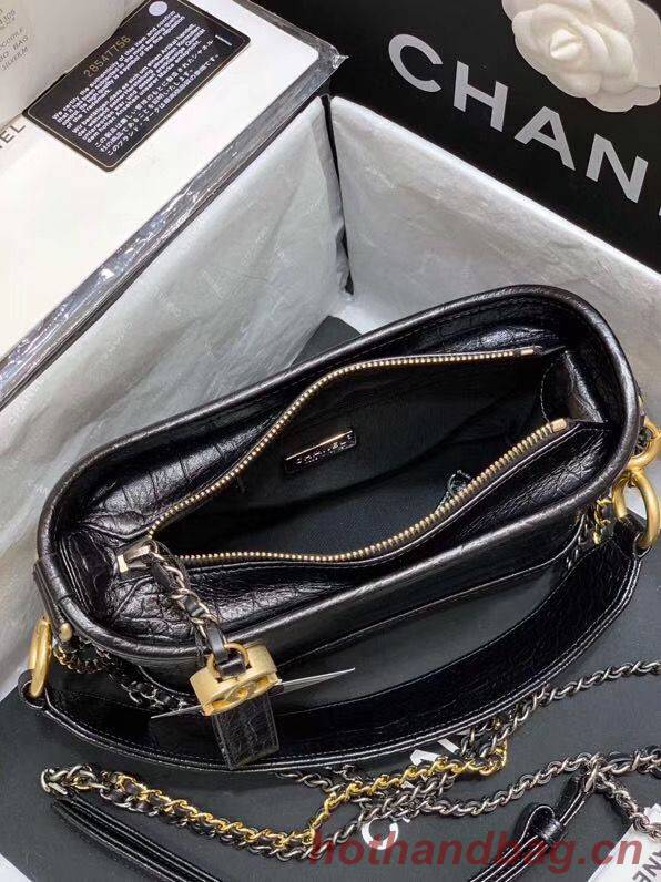 Chanel Gabrielle Hobo Original Crocodile Leather Bag A93824 Black