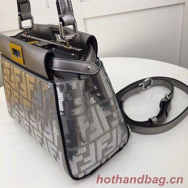 FENDI PEEKABOO ICONIC leather bag F0335 Silver