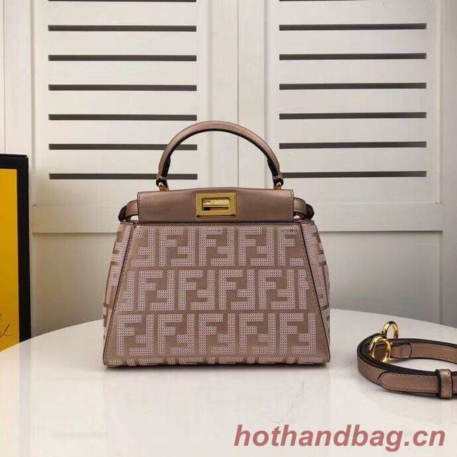 FENDI PEEKABOO ICONIC leather bag F0335 pink