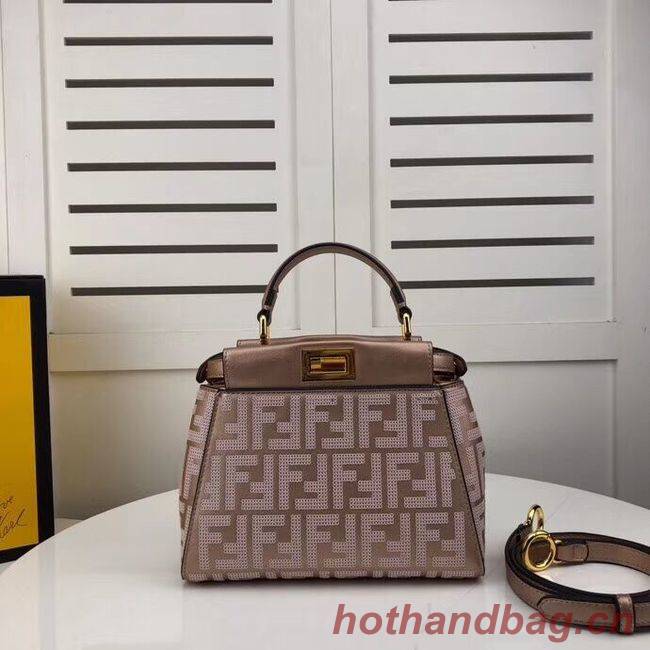 FENDI PEEKABOO ICONIC leather bag F0335 pink