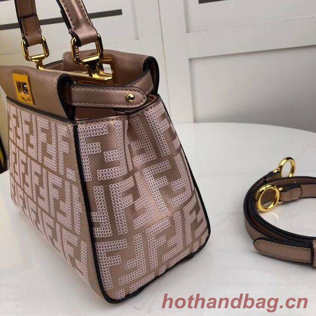 FENDI PEEKABOO ICONIC leather bag F0335 pink