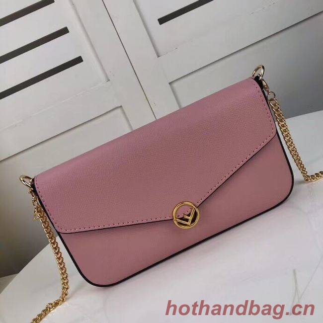 Fendi WALLET ON CHAIN WITH POUCHES leather mini-bag F0005  pink