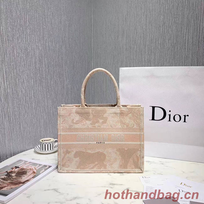 DIOR BOOK TOTE BAG IN EMBROIDERED CANVAS C1287 Beige