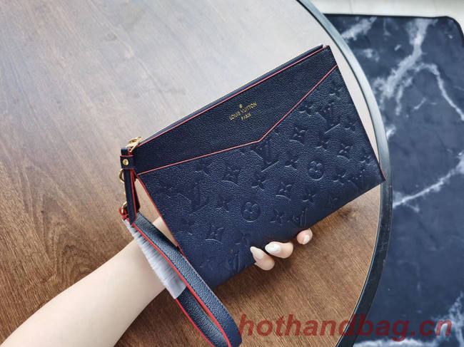 Louis Vuitton Original Monogram Empreinte Clutch bag MELANIE M68705 Navy blue