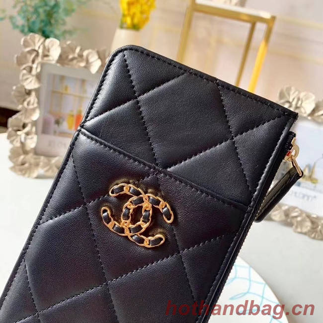 CHANEL 19 Mobile phone case Card Holder AP1182 black