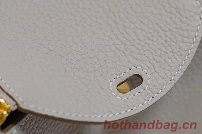 Hermes mini Lindy Togo Leather Bag LD19 grey&gold-Tone Metal