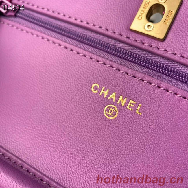 Chanel MINI Flap Bag Original Sheepskin Leather 33814 Lavender