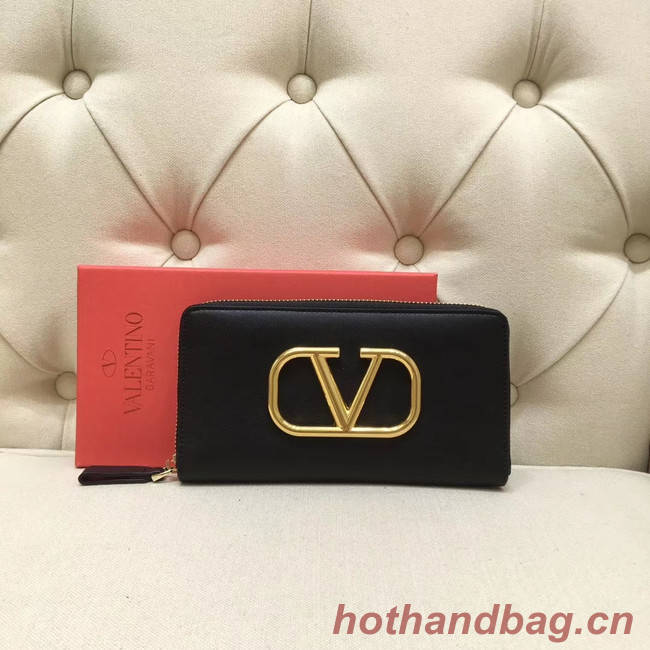 VALENTINO Origianl leather Zipped Wallet VG0088 Black