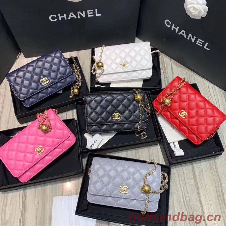 Chanel WOC Original Leather Golden Ball Flap cross-body bag B33818