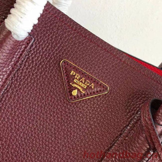 Prada Deer skin bag 1BG008 Burgundy