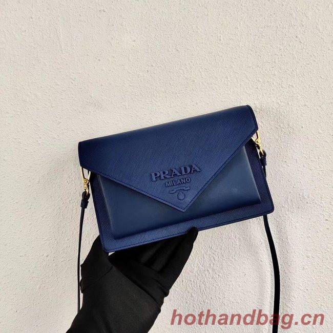 Prada Saffiano leather mini-bag 1BP020 blue