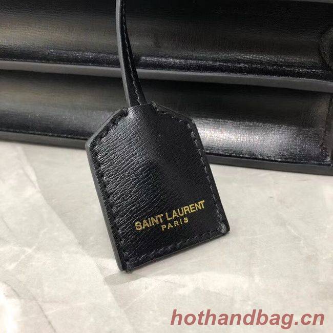 Yves Saint Laurent Calfskin Leather Shoulder Bag Y542206B black