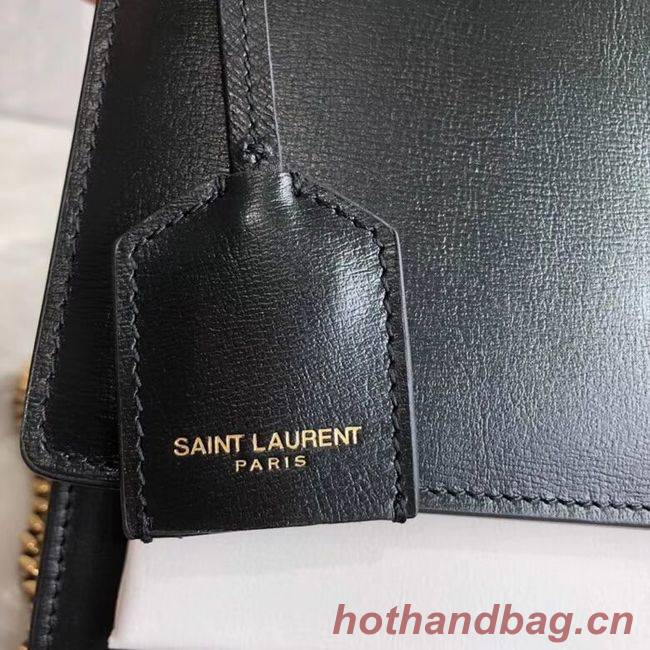 Yves Saint Laurent Calfskin Leather Shoulder Bag Y542206B black&white