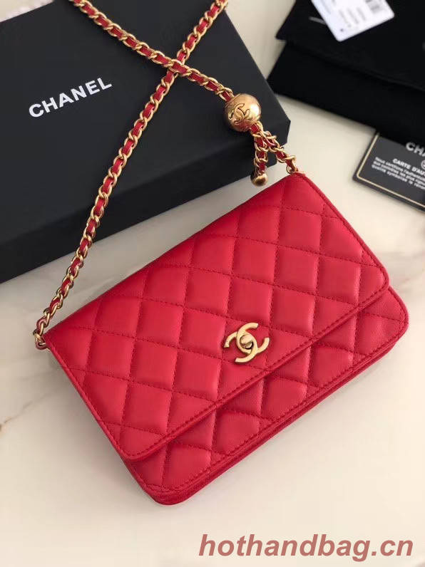 Chanel Original Small classic Sheepskin flap bag AS33814 red