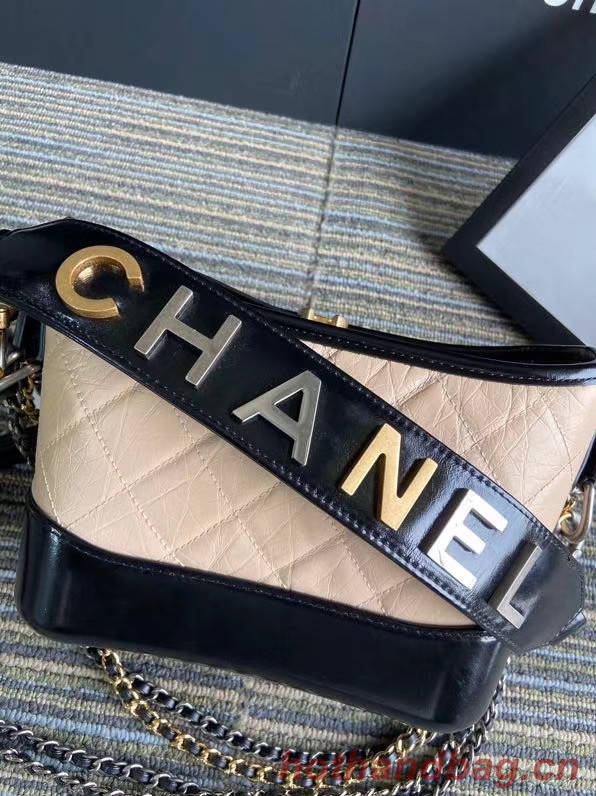 Chanel gabrielle small hobo bag S0865 apricot&black