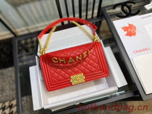 BOY CHANEL flap bag A67086 red