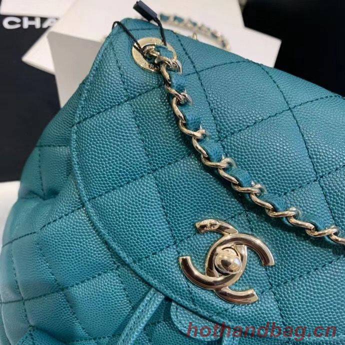 Chanel backpack Grained Calfskin & Gold-Tone Metal AS1371 Green