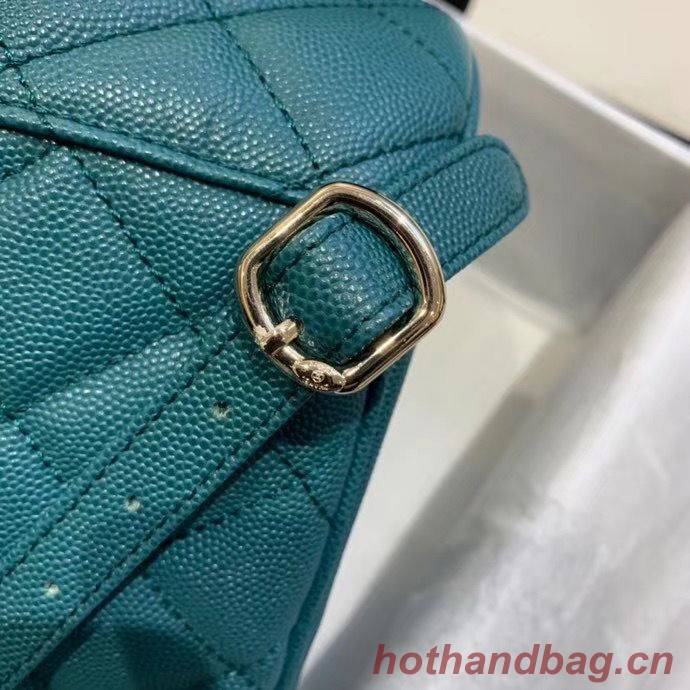 Chanel backpack Grained Calfskin & Gold-Tone Metal AS1371 Green