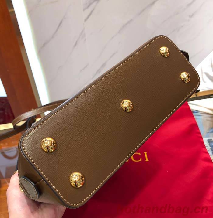 Gucci GG Supreme Canvas Top Handle Bag 621220 Brown