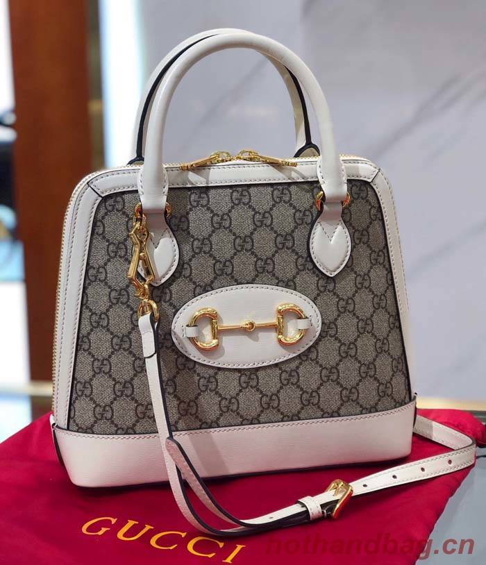 Gucci GG Supreme Canvas Top Handle Bag 621220 White