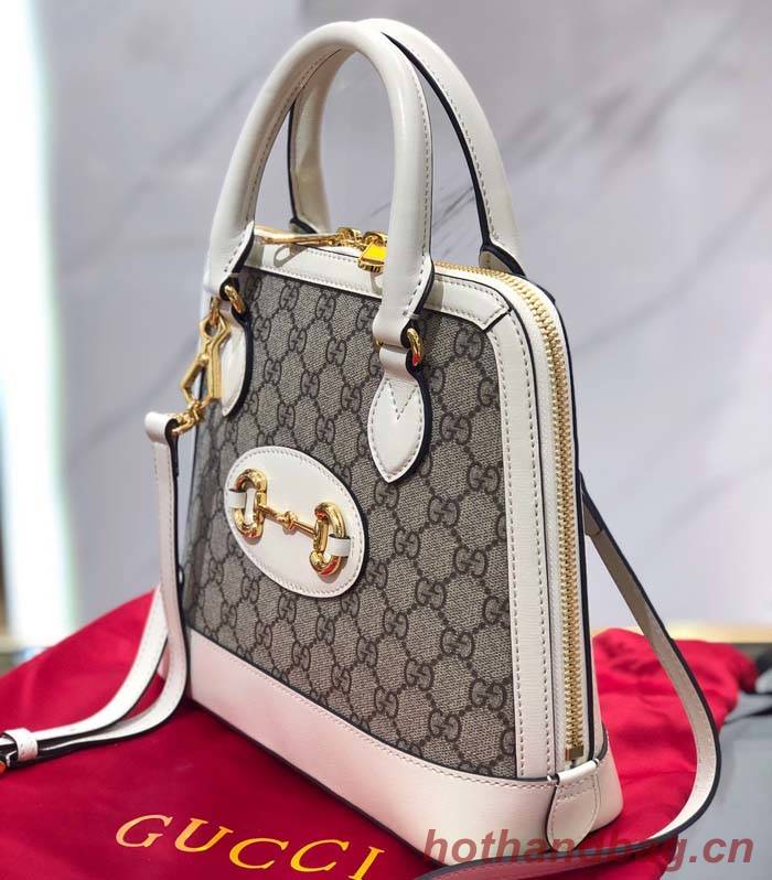 Gucci GG Supreme Canvas Top Handle Bag 621220 White