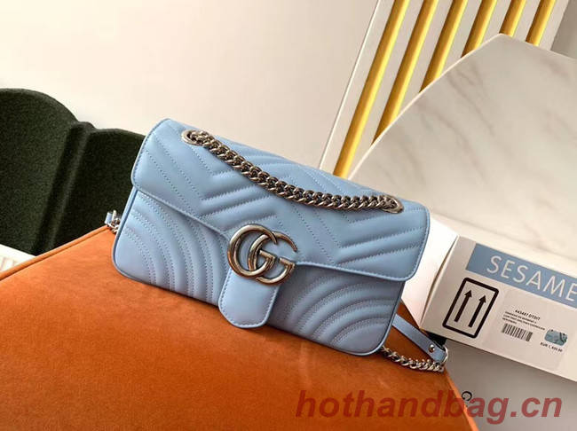 Gucci GG Marmont small shoulder bag 443497 Pastel blue