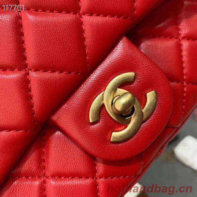 Chanel MINI Flap Bag Original Sheepskin Leather AS1786 Red