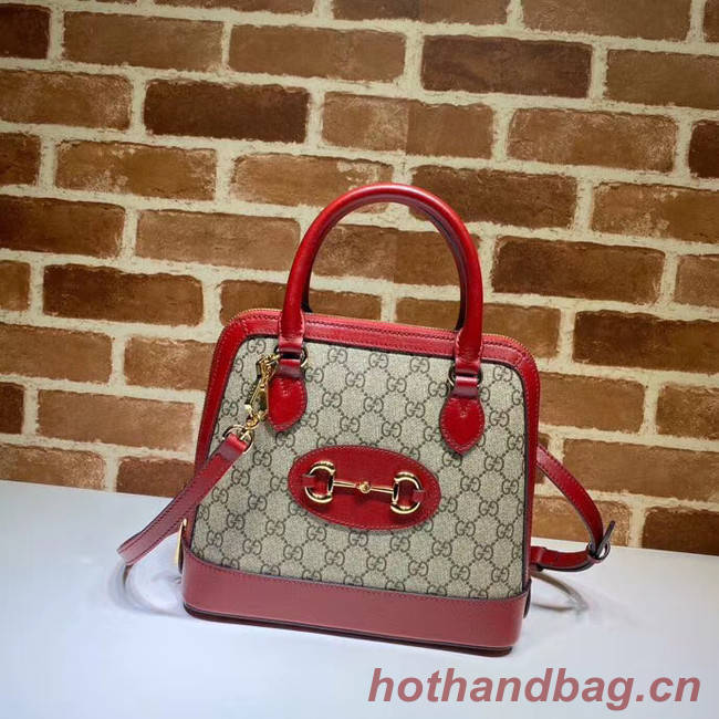 Gucci GG Supreme Canvas Top Handle Bag 621220 red