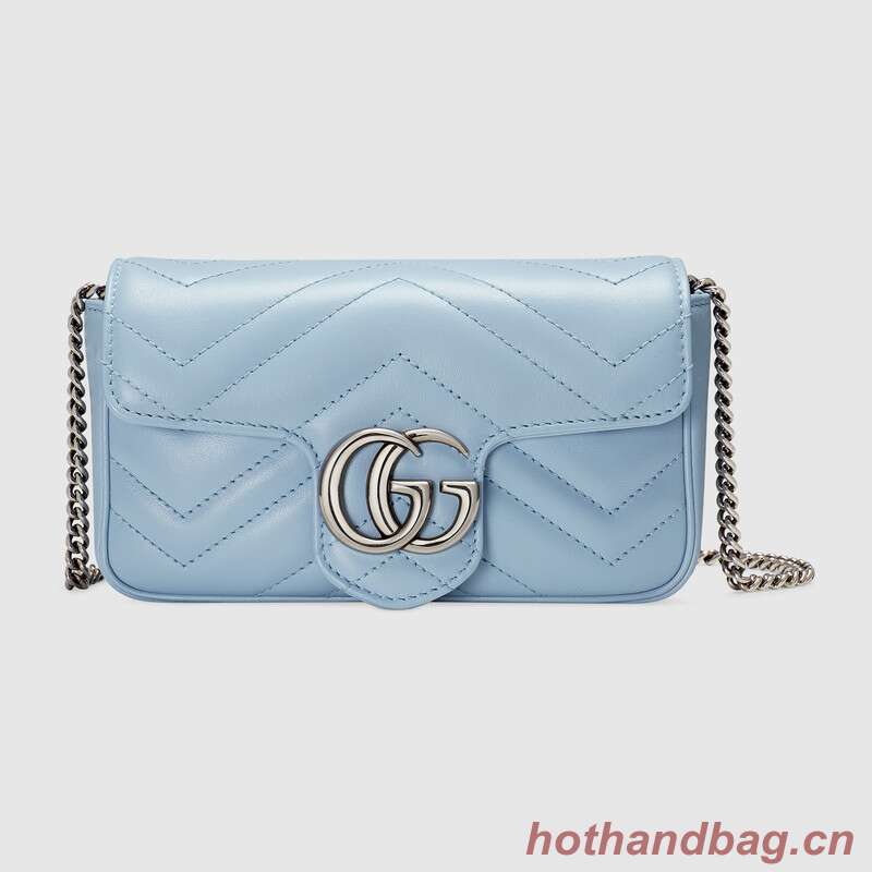 Gucci GG Marmont super mini bag 476433 Pastel blue