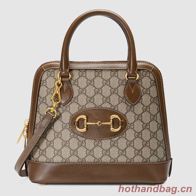 Gucci GG Supreme Canvas Top Handle Bag 621220 brown