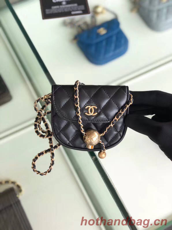 Chanel Sheepskin Original Leather Pocket AP1461 black