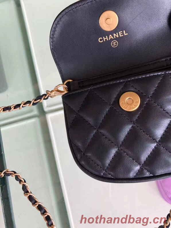 Chanel Sheepskin Original Leather Pocket AP1461 black