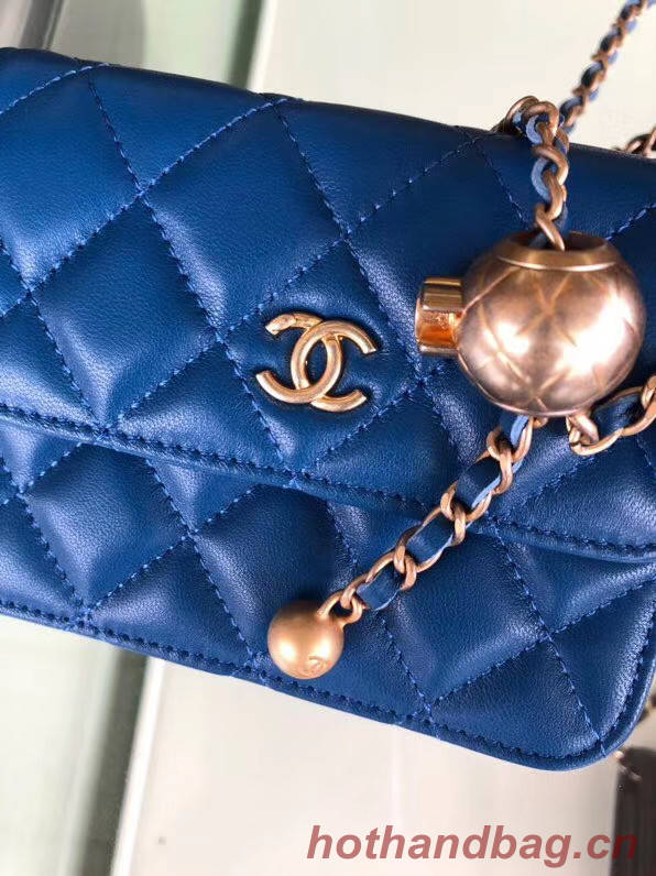 Chanel Sheepskin Original Leather Pocket AP0146 blue