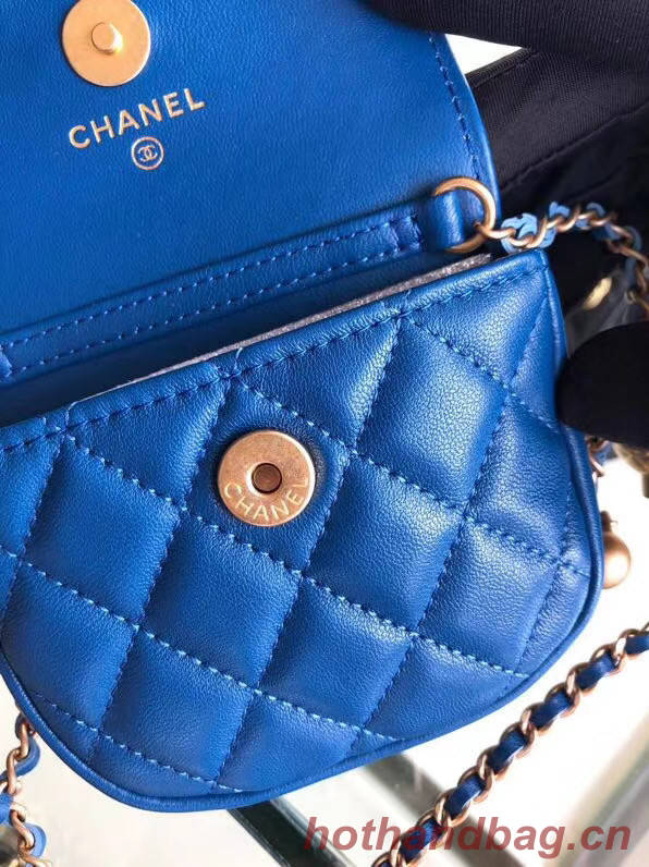 Chanel Sheepskin Original Leather Pocket AP1461 blue