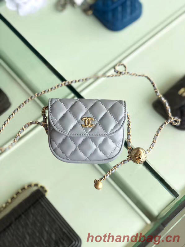 Chanel Sheepskin Original Leather Pocket AP1461 grey