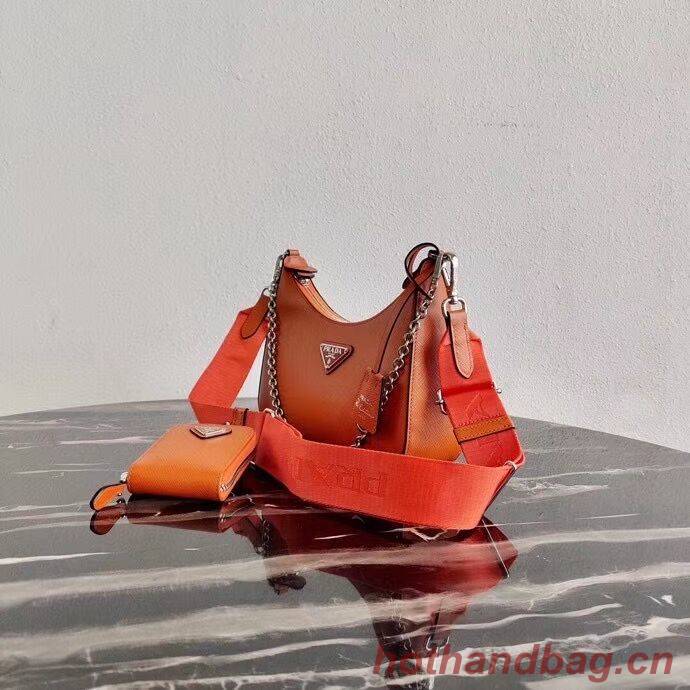 Prada Saffiano leather mini shoulder bag 2BH204 orange