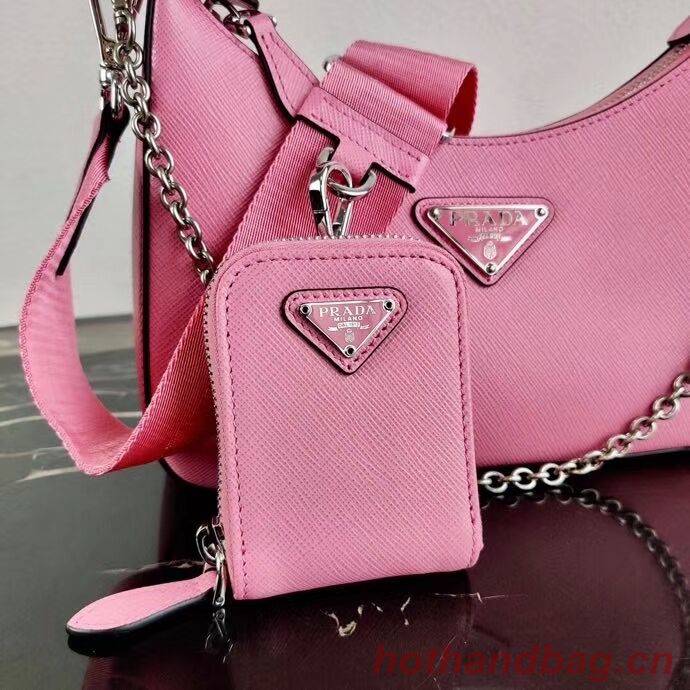 Prada Saffiano leather mini shoulder bag 2BH204 pink