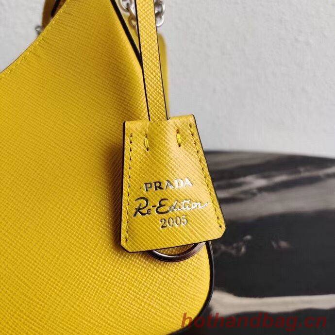 Prada Saffiano leather mini shoulder bag 2BH204 yellow