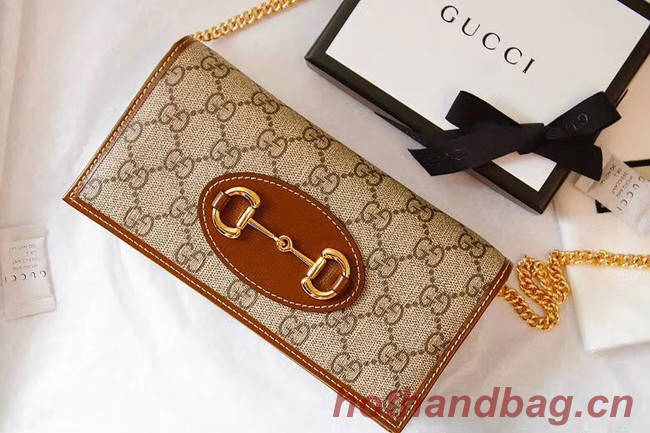 Gucci Horsebit 1955 wallet with chain 621892 brown