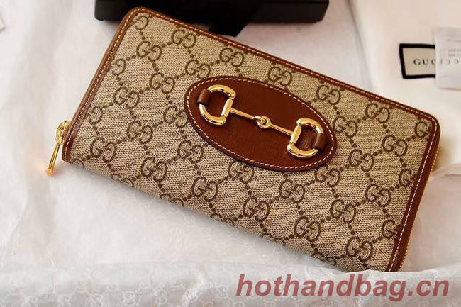 Gucci Horsebit 1955 zip around wallet 621889 brown