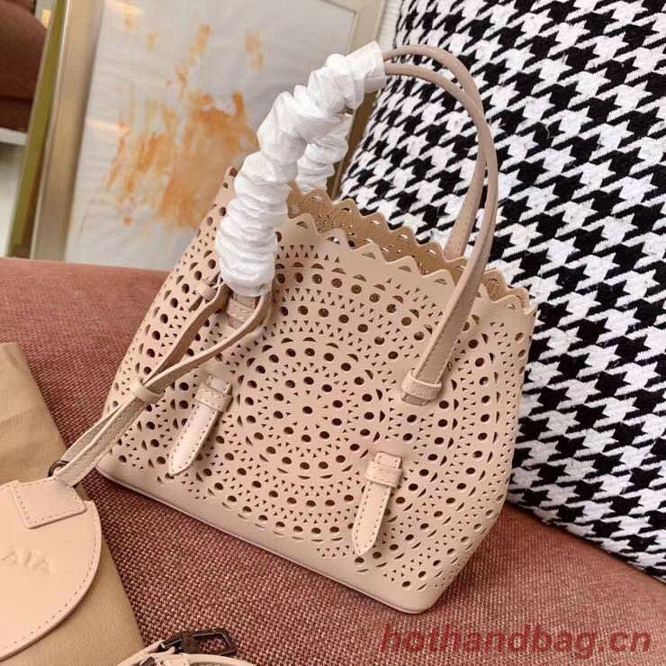 Alaia Openwork Original Leather Tote Bag A3658 Nude