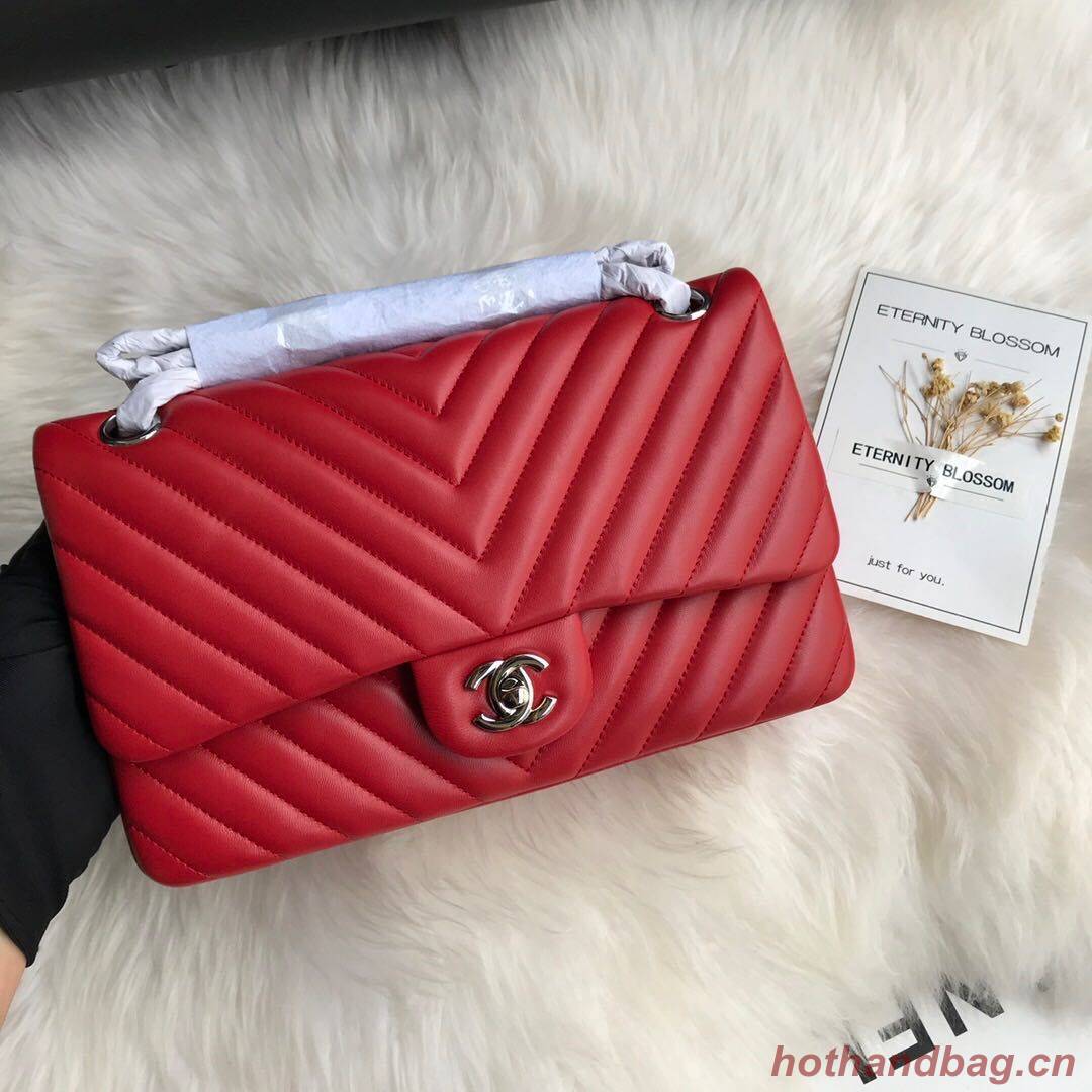 Chanel Flap Original Lambskin Leather Shoulder Bag 1112V Red