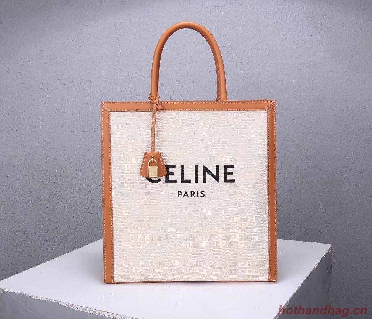 Celine TEEN TRIOMPHE BAG IN TRIOMPHE CANVAS AND CALFSKIN CL90402 white