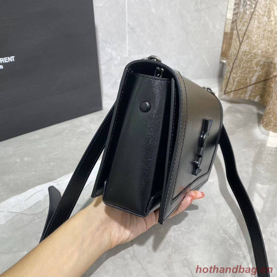 Yves Saint Laurent Calfskin Leather Shoulder Bag Y635627-1 black
