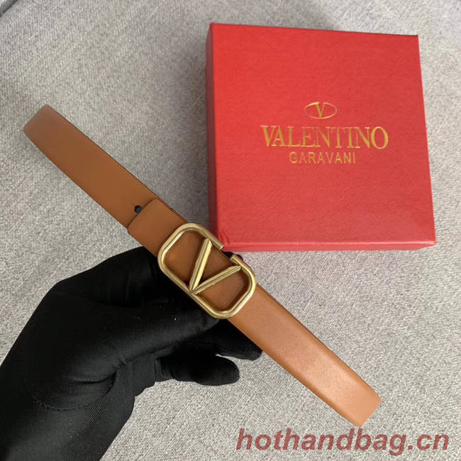 Valentino Leather Belt wide 2.0CM 3599 brown