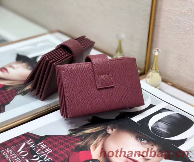 DIOR 30 MONTAIGNE 5-GUSSET CARD HOLDER Grained Calfskin S2058 fuchsia