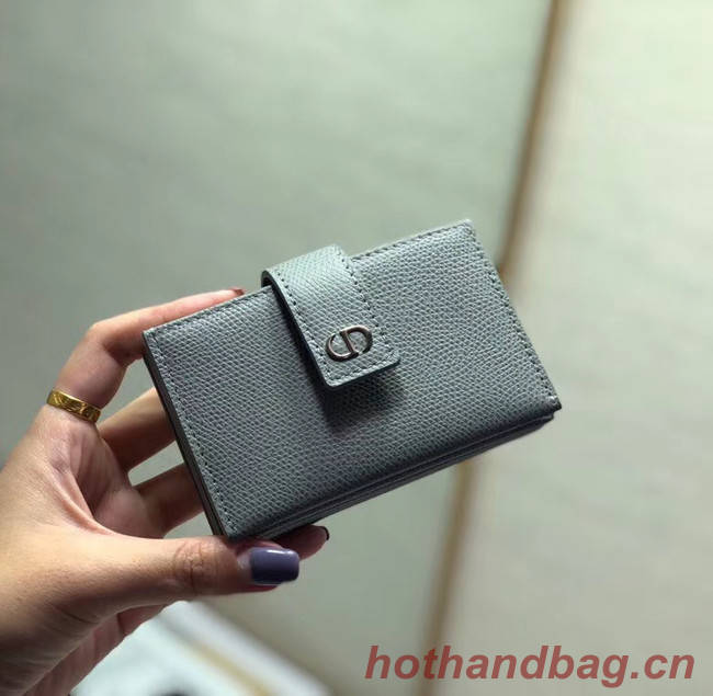 DIOR 30 MONTAIGNE 5-GUSSET CARD HOLDER Grained Calfskin S2058 grey